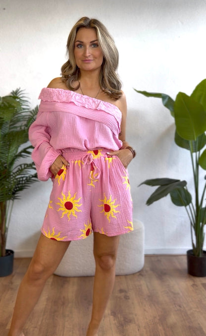Pink sun short