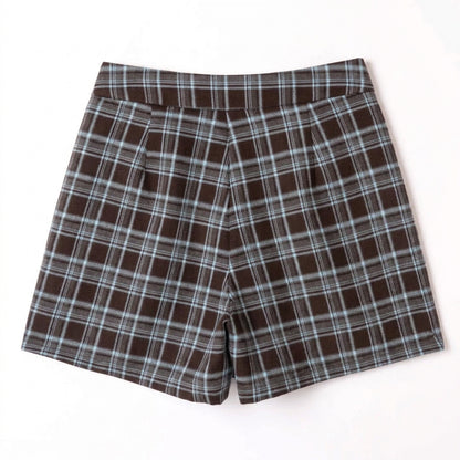 Geruite skort bruin/blauw