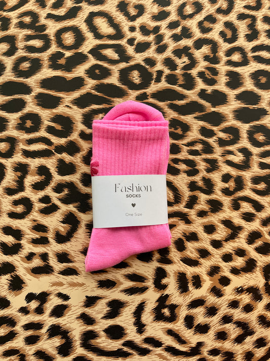 Fashion socks - bow pink