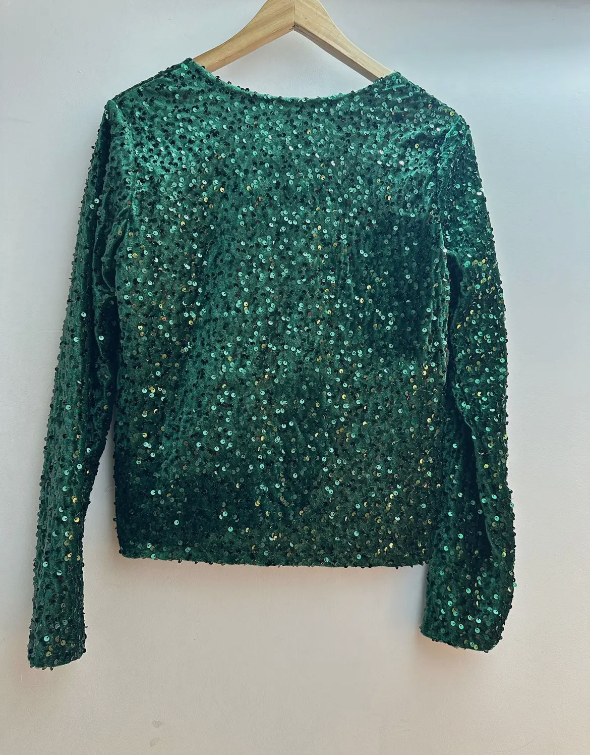 Glitter top met strikken groen