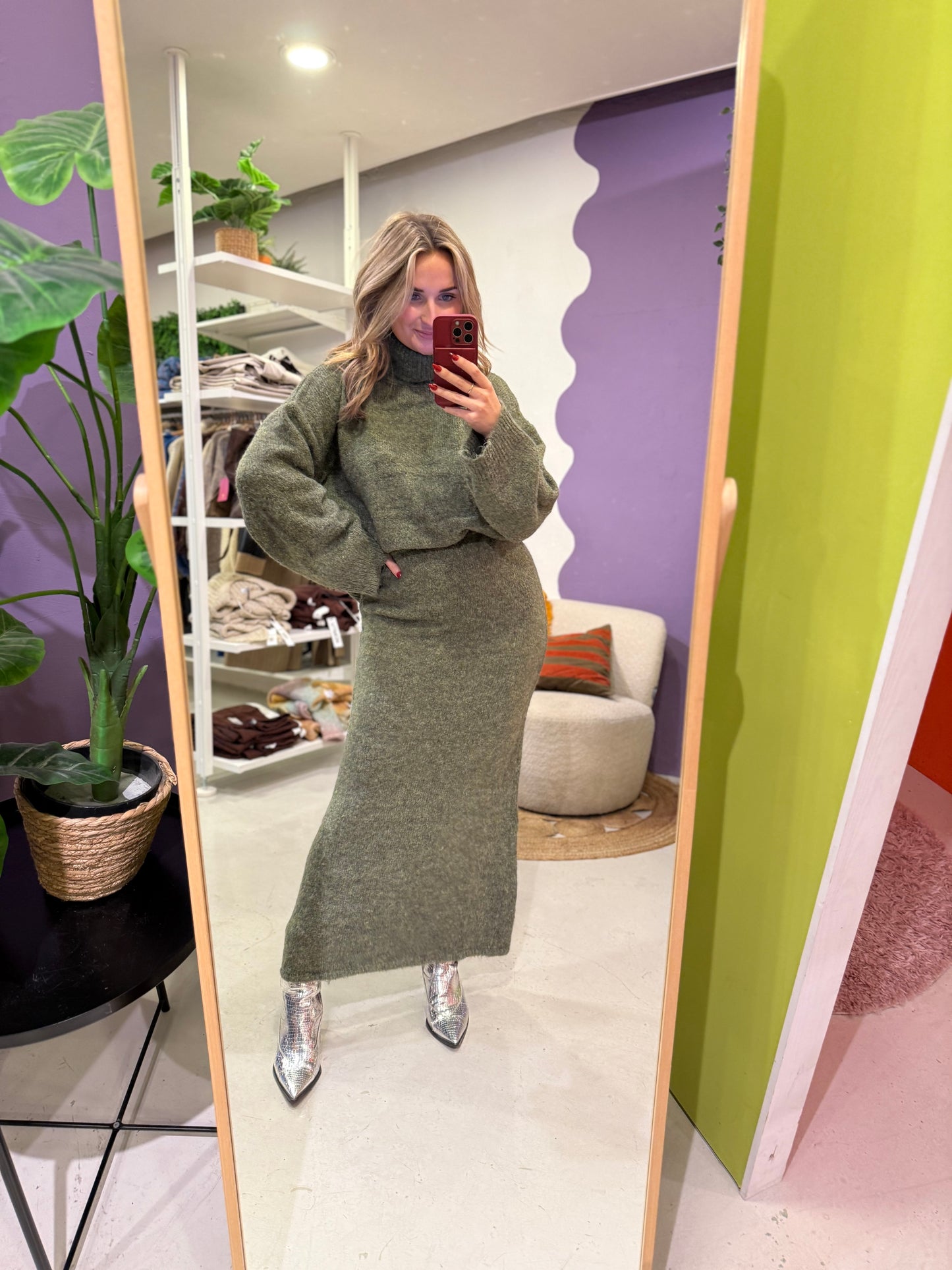 Knitted skirt Eveline Army