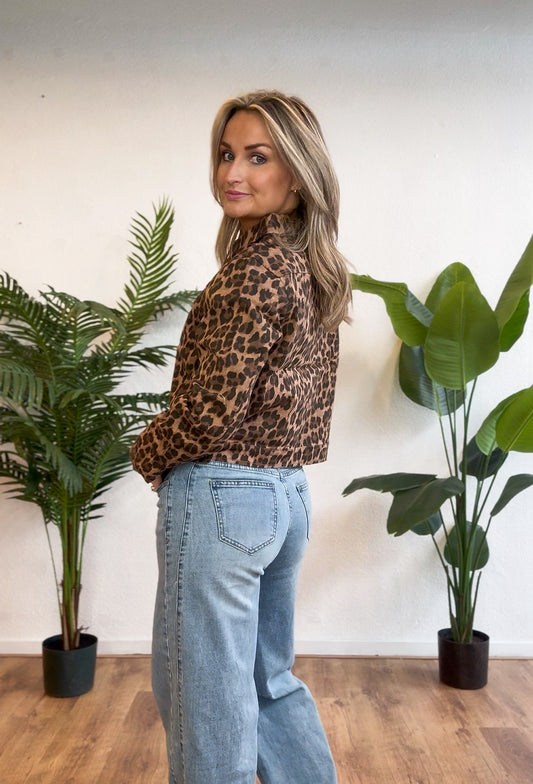 Leopard jeans jack