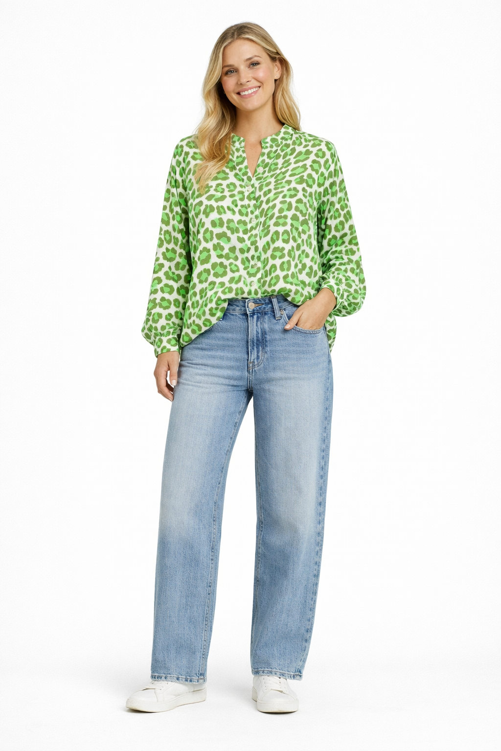 Leopard blouse groen