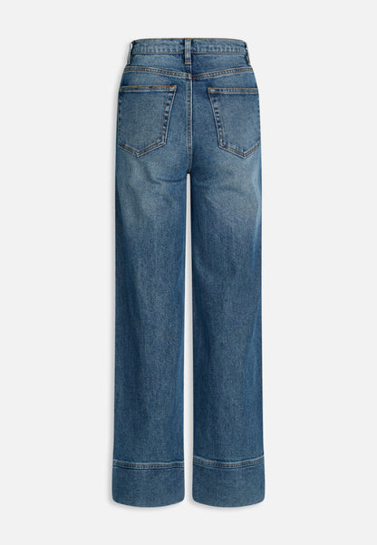 Rechte jeans met zakken highwaste