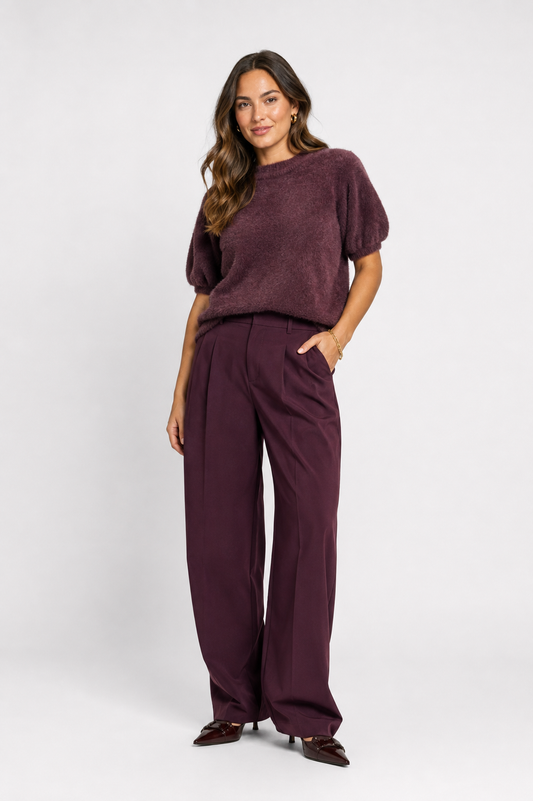 Knitted top Mary Aubergine