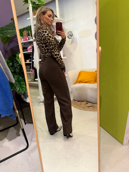 Bruine rechte pantalon