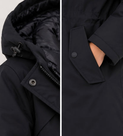 Zwarte parka winterjas met capuchon