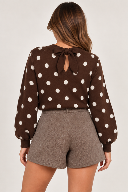 Polkadot trui bruin