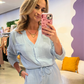 Blouse mousseline katoen blauw