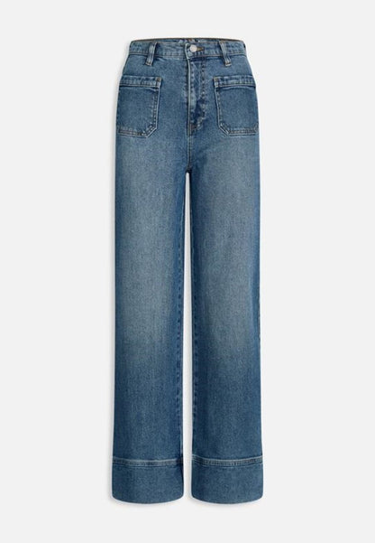 Rechte jeans met zakken highwaste