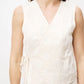 Gilet ecru met bloemen dessin