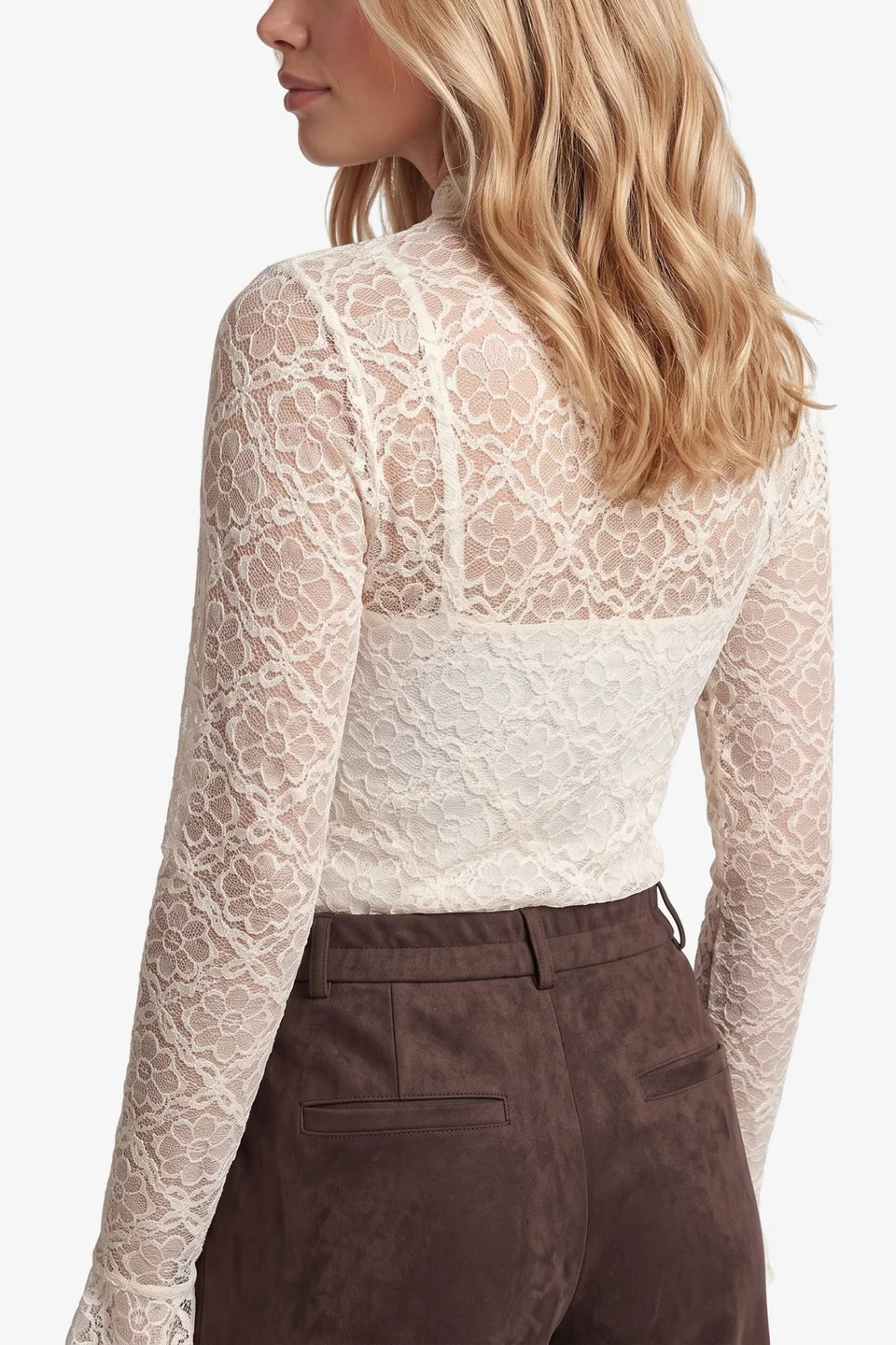 Leena top off white ruffle