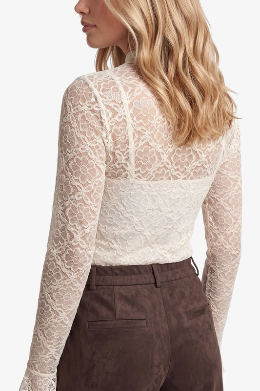 Leena top off white ruffle