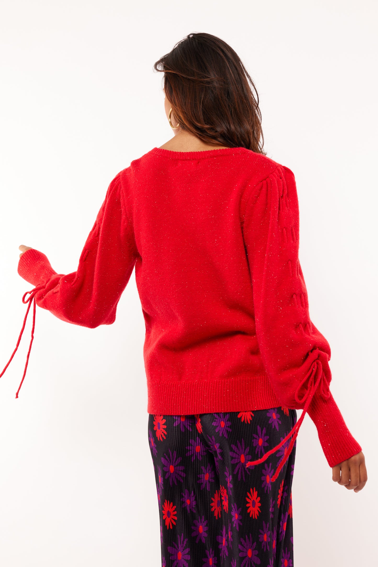 Scottie knit sweater rood