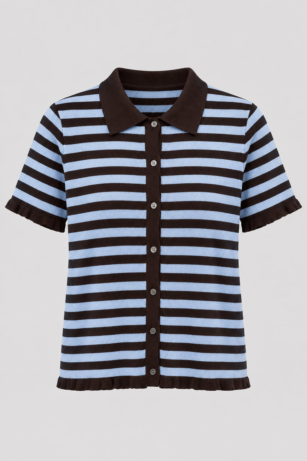 Gestreept vestje blauw/bruin