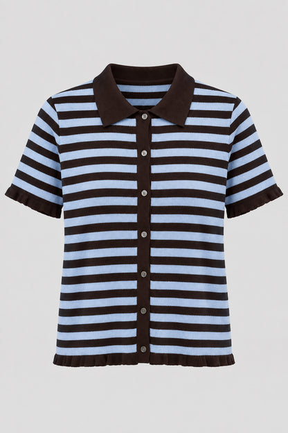 Gestreept vestje blauw/bruin