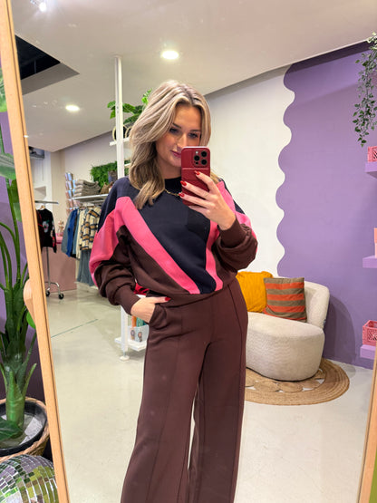 Raya sweater midnight blue/rum raisan