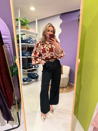 Pantalon zwart met riem