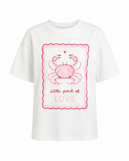 Crab tee pink/white