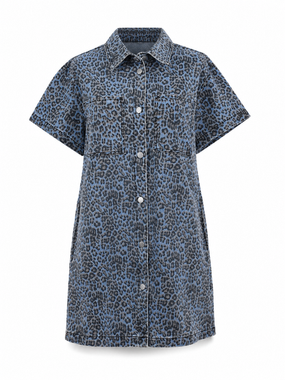 Leopard denim dress
