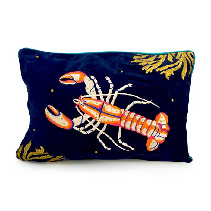 Luxe fluwelen kussen lobster