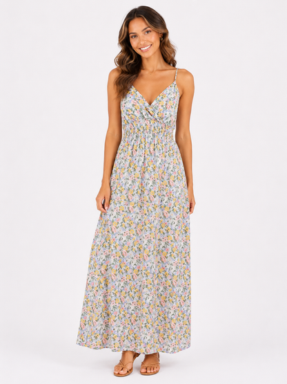 Maxi dress flower blue