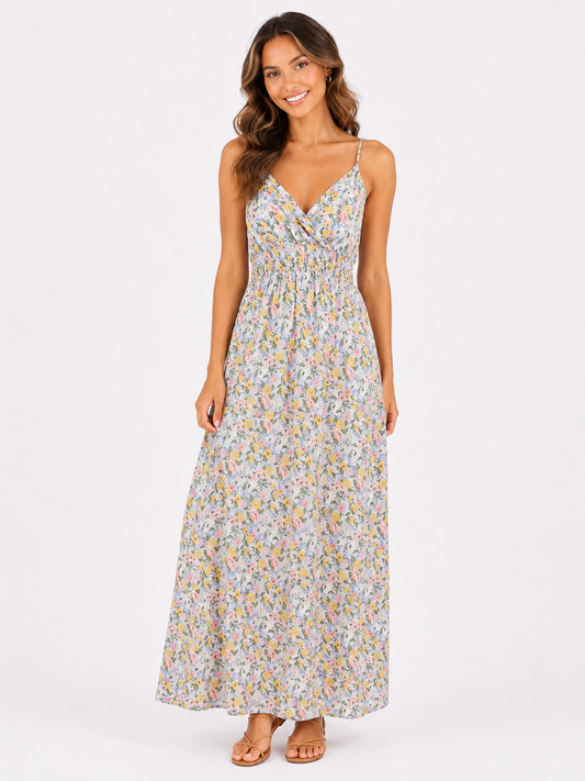 Maxi dress flower blue