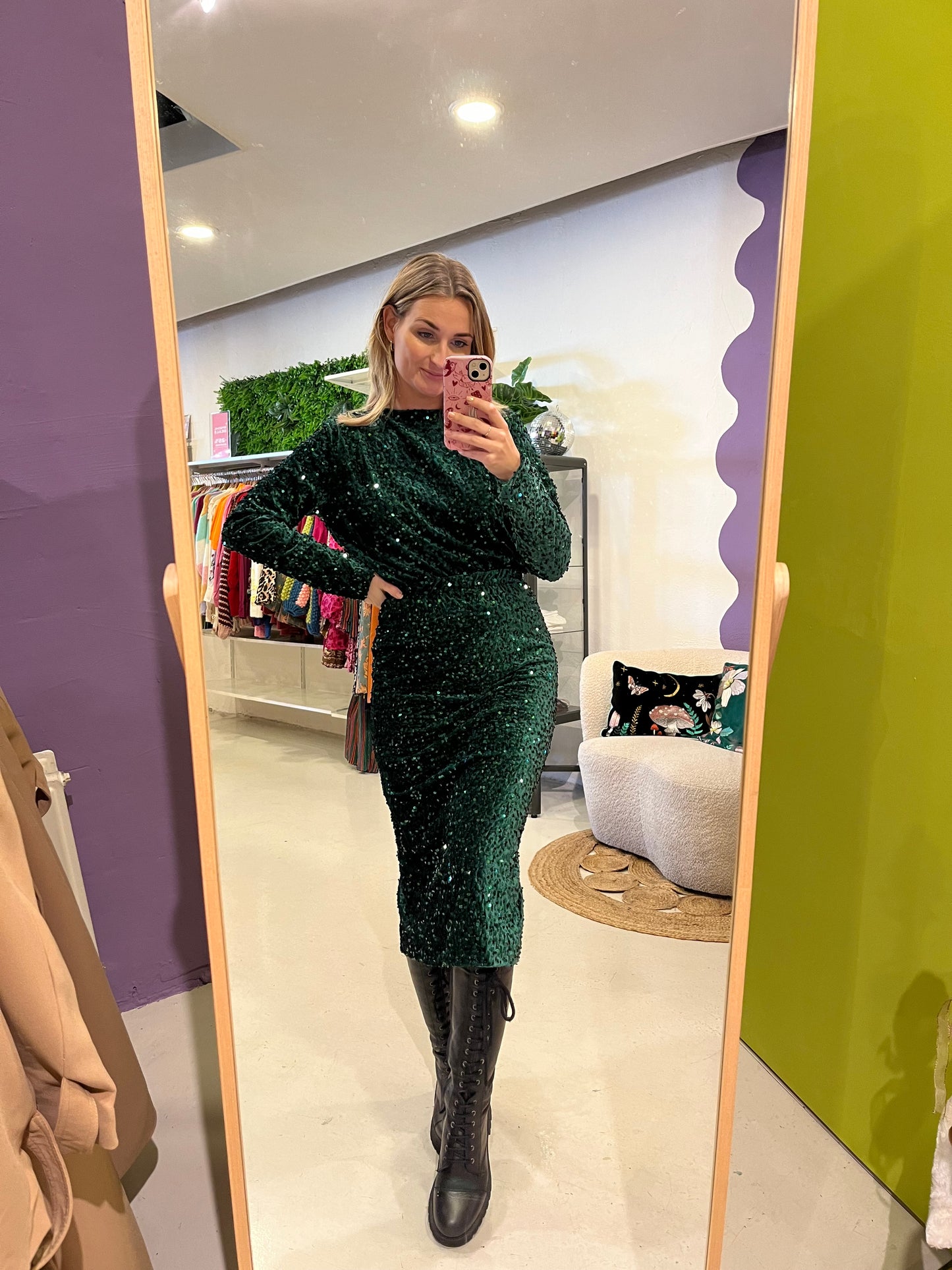 Glitter rok groen