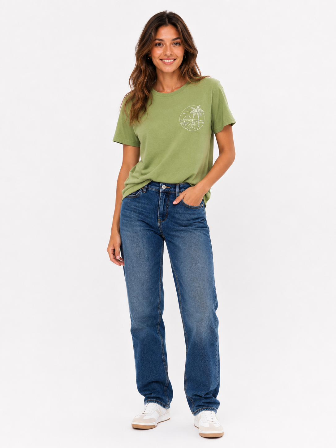 T-shirt met opdruk groen