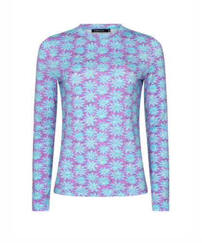 Top christine turquoise flower