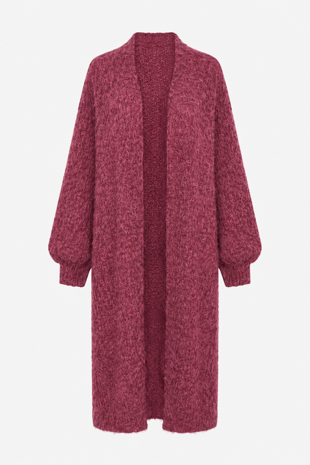 Lang fluffy vest bordeaux