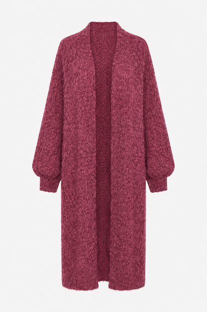 Lang fluffy vest bordeaux