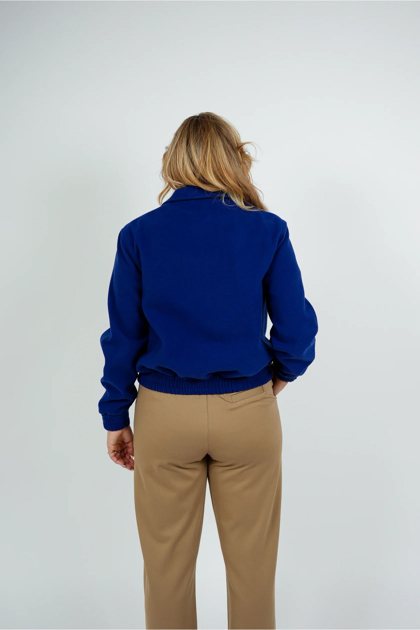 Korte bomber kobalt blauw