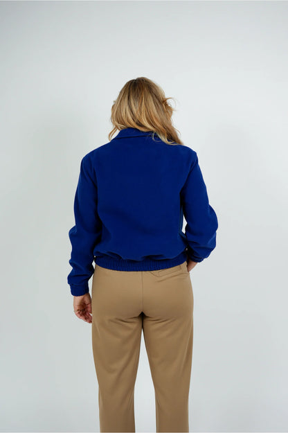 Korte bomber kobalt blauw