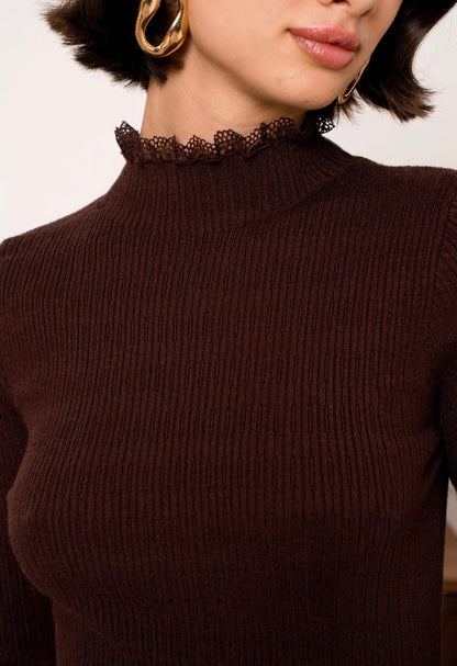 Longsleeve brown lace