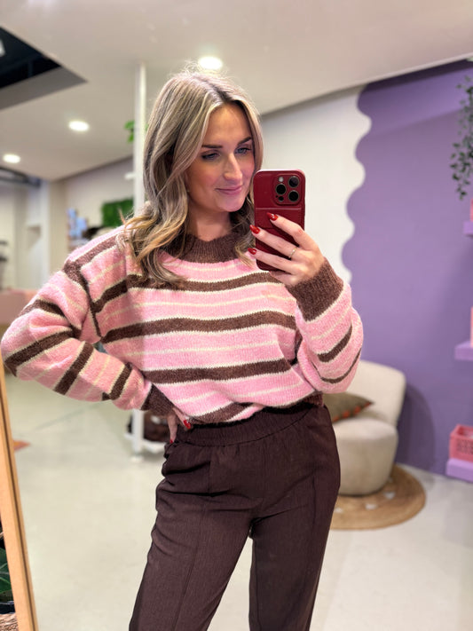 Knitted sweater Aria Mocha pink