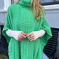 Gebreide Poncho met col groen