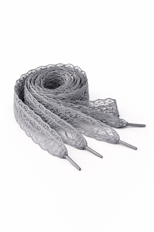 Kanten veters grijs