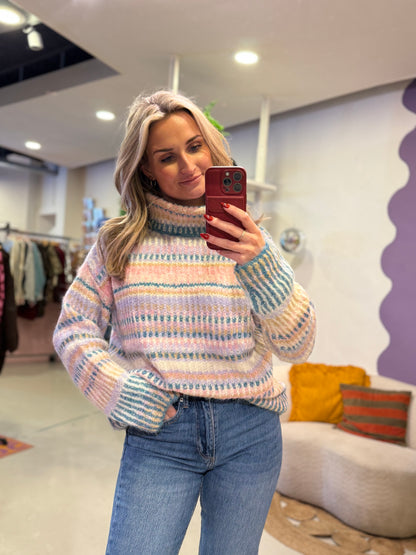 Trui met col multicolor