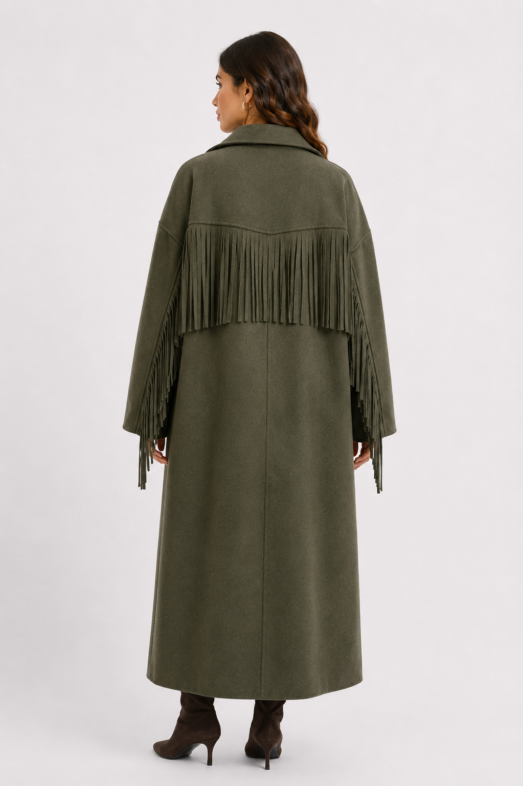 Groene fringe mantel