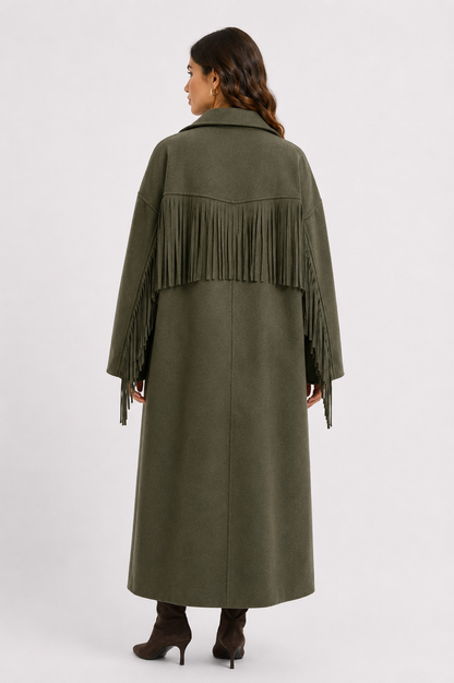 Groene fringe mantel