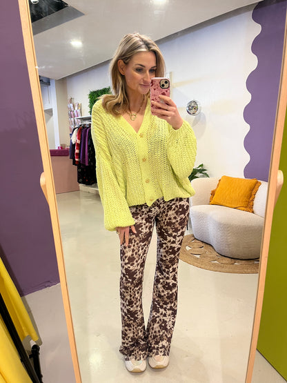 Seren knit cardigan lime