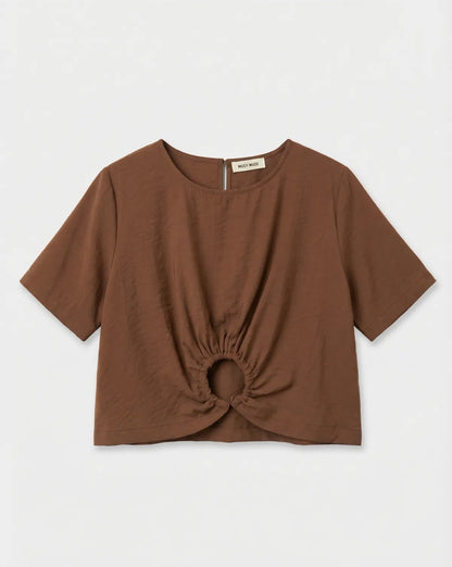 Cropped t-shirt bruin
