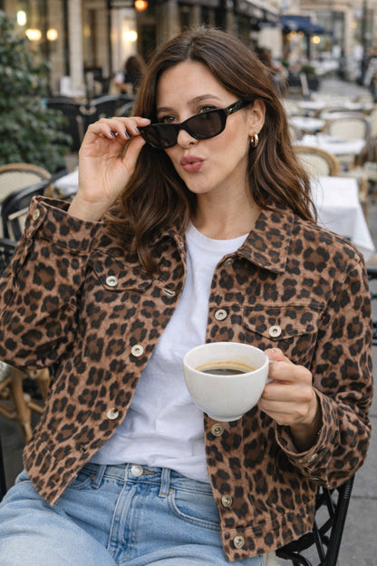 Leopard jeans jack