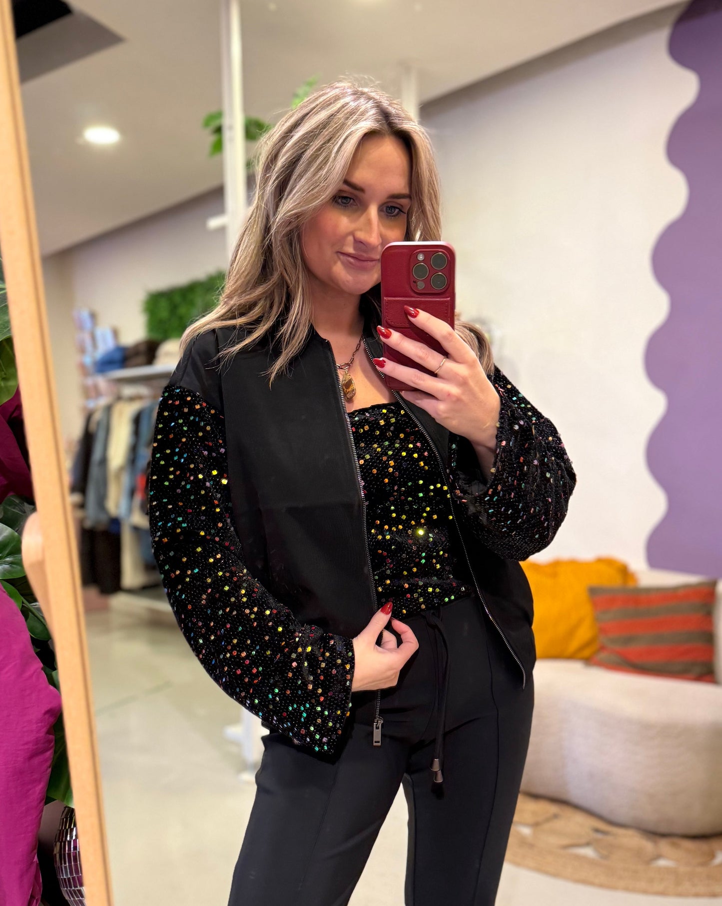 Solenne jacket glitter sleeve