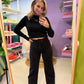 Longsleeve met rib zwart