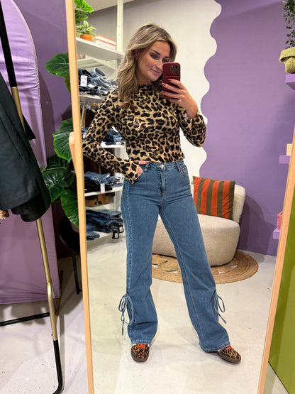 Rechte jeans met strik detail