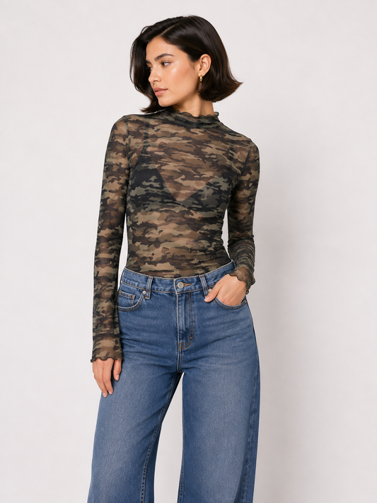 Camo mesh longsleeve