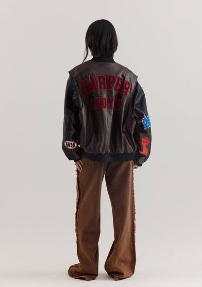 Pleuni pu leather jacket