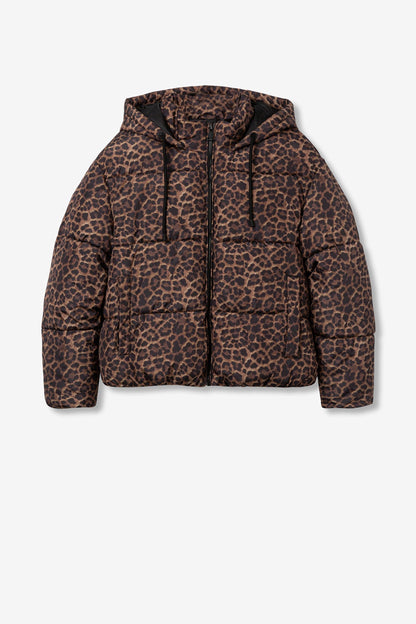Tijgerprint winterjas bomber met capuchon